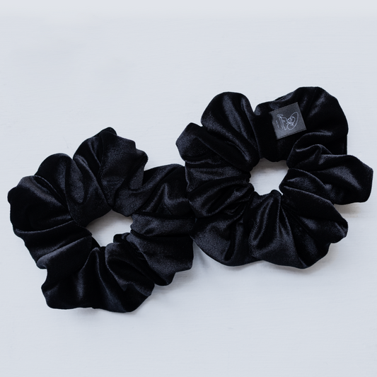 XL Black Velvet Scrunchies